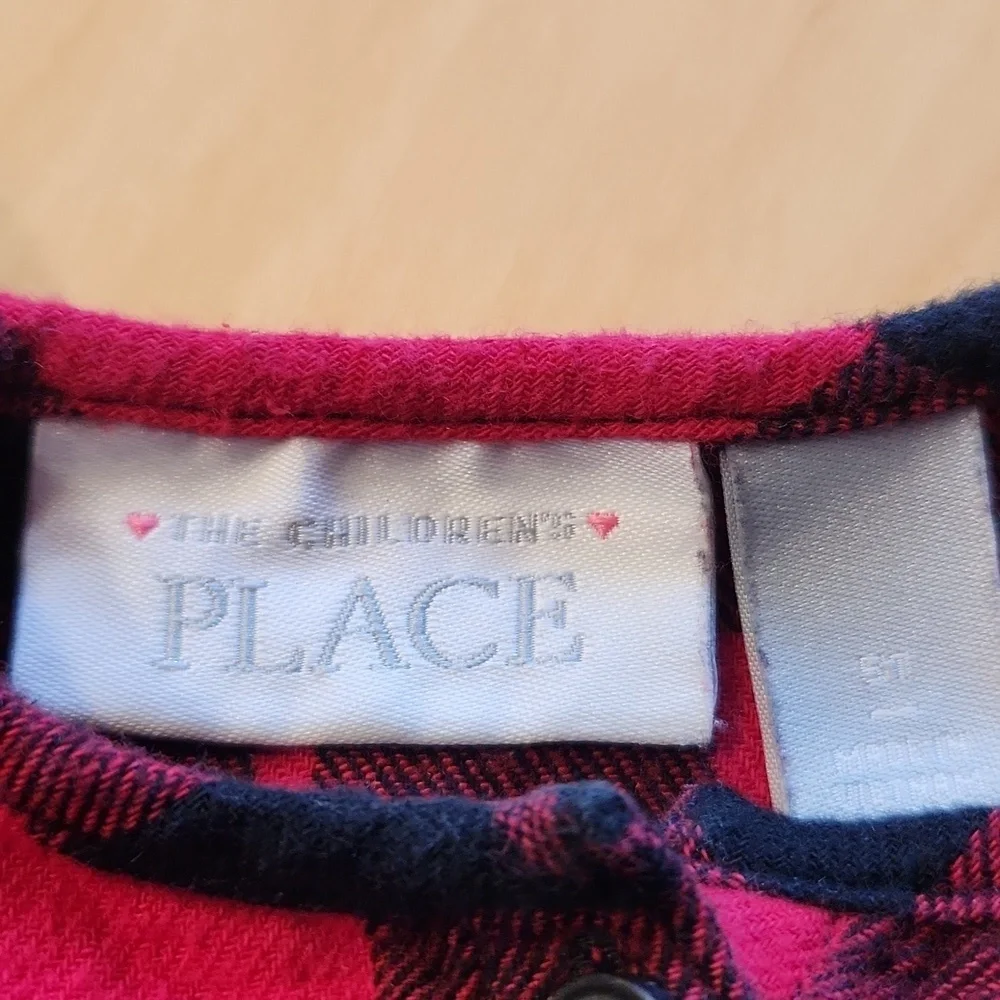 The Childrens Place- Plaid Red and Black Kids Dress. Size 5T